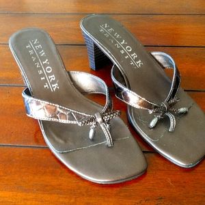 New York Transit Kitten Sandals. Size 6. 2 inch heels.